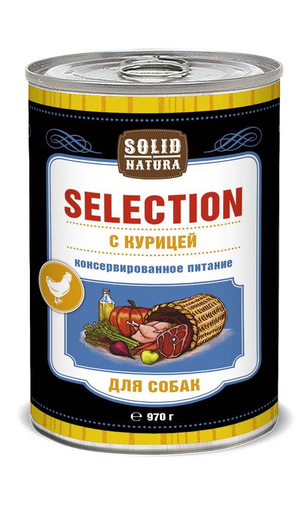 Solid Natura Selection Курица влажный корм для собак жестяная банка 970 г