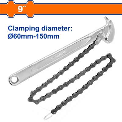 Цепной ключ 60-150 мм (6/48) WADFOW WAW1309