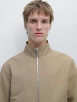 Massimo Dutti Короткая куртка с карманами, светло-бежевый