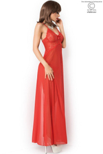 Красная длинная сорочка с вырезом сзади LXL 46-48 (Цвет: красный)