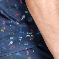 Мужское теннисное поло BIDI BADU Idir Tech Polo Men - Dark Blue, Multicoloured