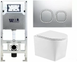 Унитаз с инсталляцией WeltWasser AMBERG 506 ST + NESENBACH 004 GL-WT + AMBERG RD-CR