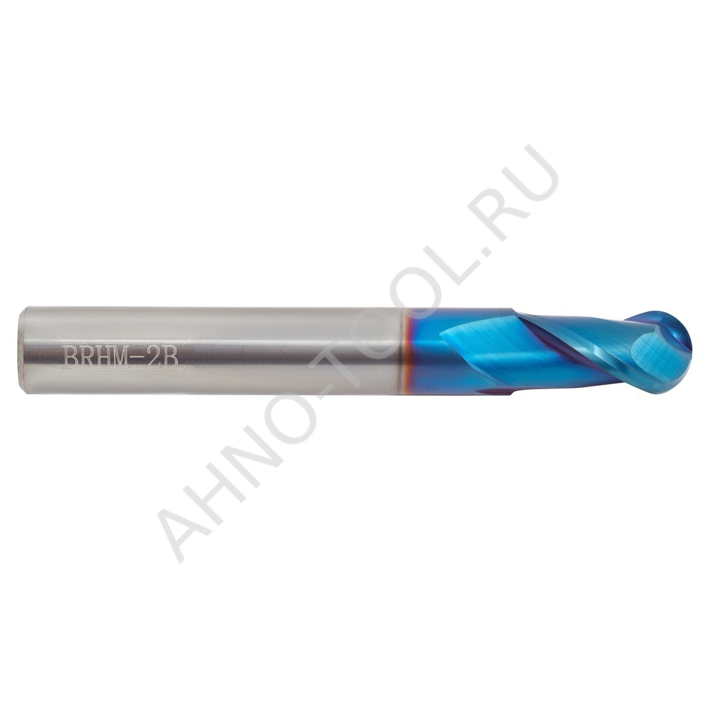 Фреза твердосплавная сферическая  7мм (L=60, l=14, хв=8) Z2 35° по закаленной стали BRHM-2B-R3.5 AHN