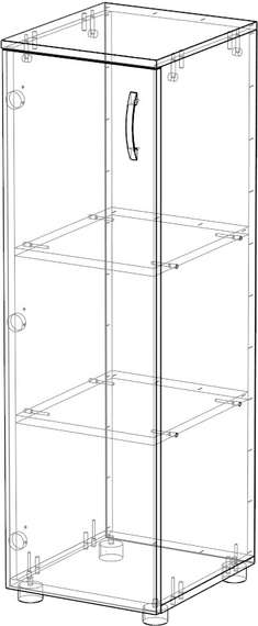 Стеллаж средний узкий закрытый