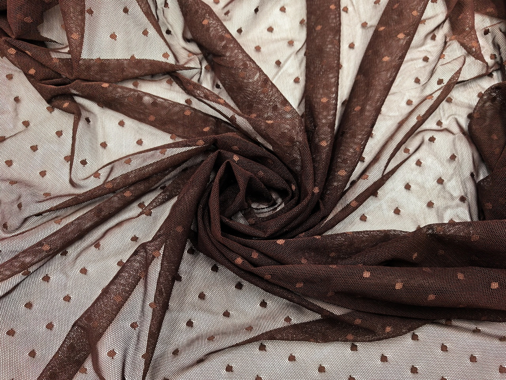 Эластичная сетка, мушки 3 мм, шоколад