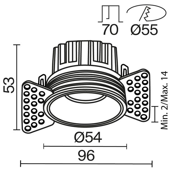 Встраиваемый светильник Technical DL058-7W3K-TRS-W
