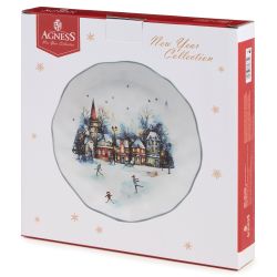 ТАРЕЛКА ЗАКУСОЧНАЯ AGNESS "С НОВЫМ ГОДОМ!" 23*3,5 СМ