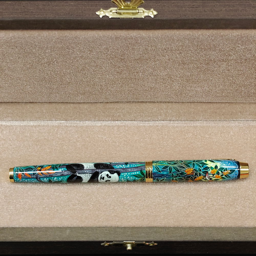 Ручка с ручной росписью Палех "Панда"