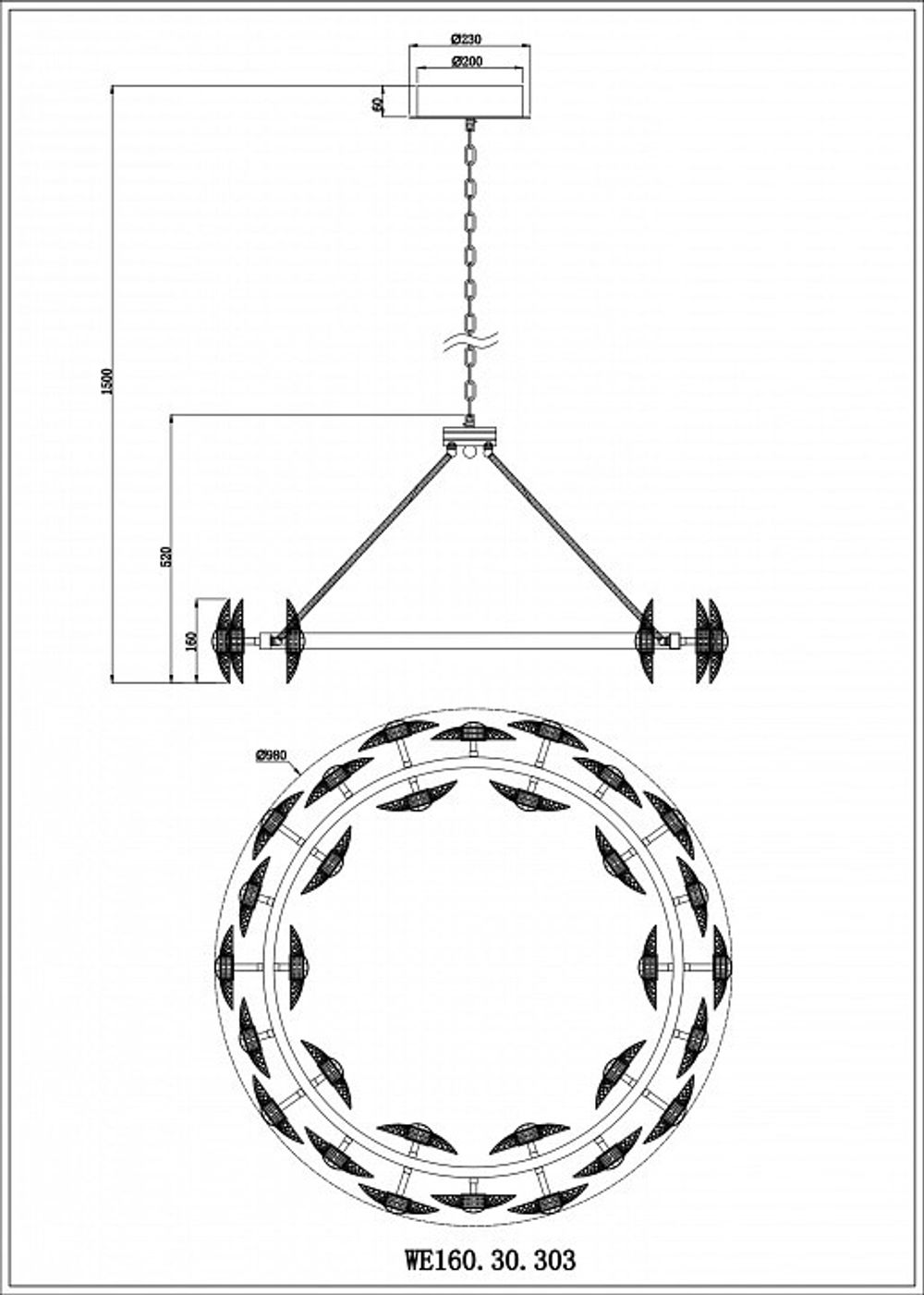 Подвесной светильник Wertmark Pamela WE160.30.303