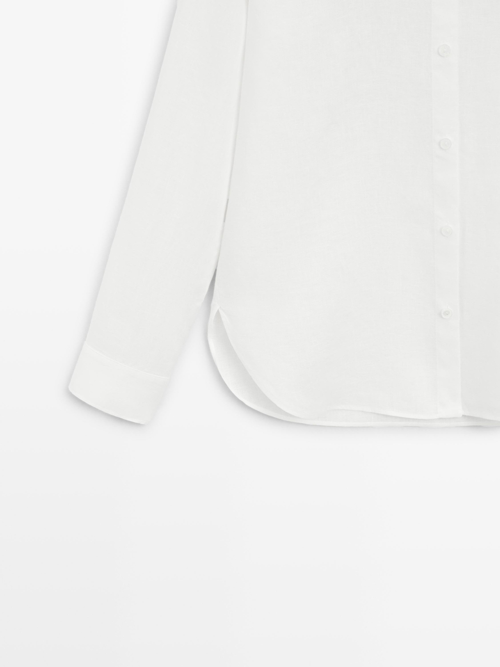 Massimo Dutti Свободная рубашка из 100% льна, белый