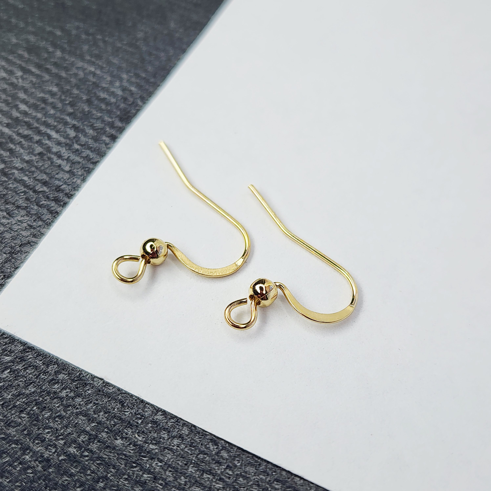 Ювелирные швензы крючки, сталь 316, позолота, классика дужки 19мм