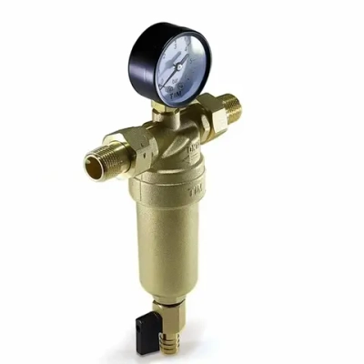 Фильтр промывной Tim 1/2" латунный с манометром
