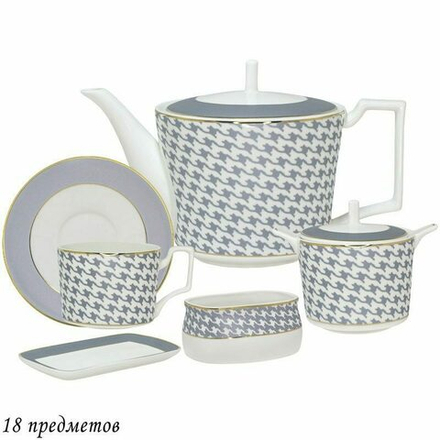 Lenardi 145-398 Чайный сервиз 18пр. EARL GREY в под.уп.(х2)Костяной фарфор