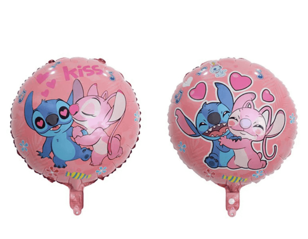 Шар Круг Стич розовый 2 ст