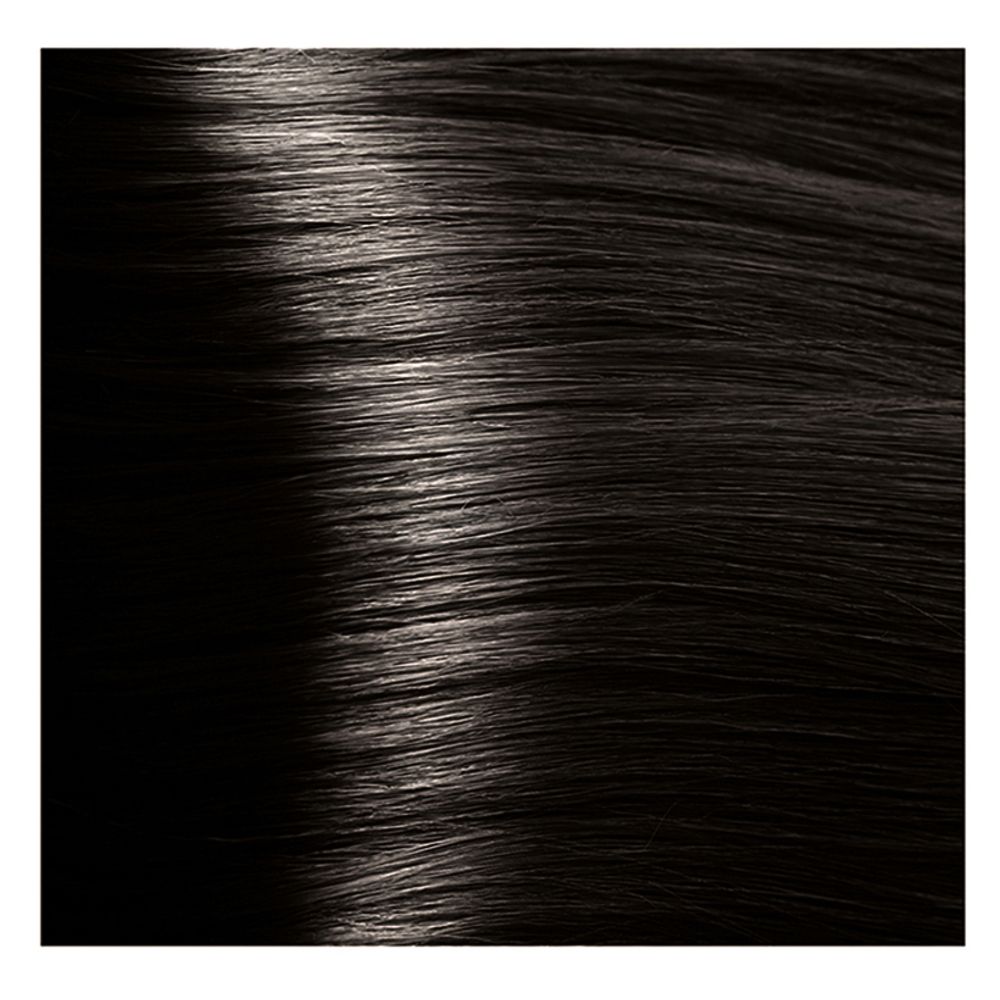 Крем краска для волос с гиалуроновой кислотой Kapous, 100 мл - HY 4.00  коричневый интенсивный