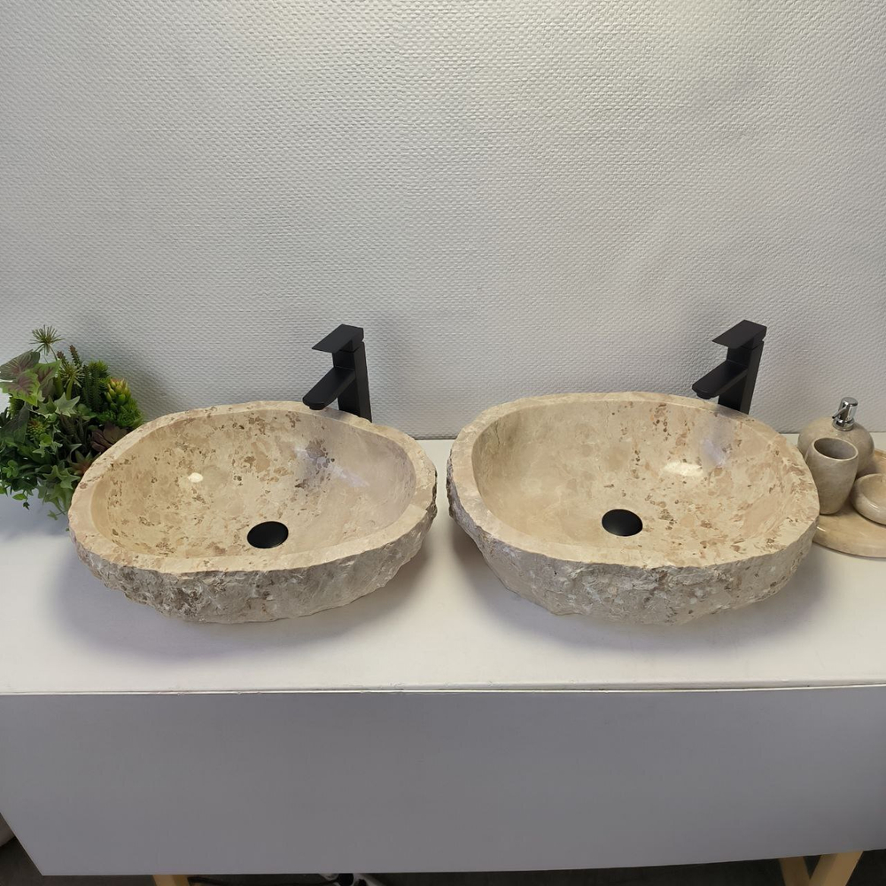Раковина из мрамора ПАРА! Erozy Cream EM-62657 56*46*15 123