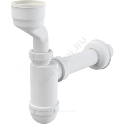 Сифон для писсуара бутылочный 1 1/4"x40 с прямой трубкой 40 литой выпуск с резиновой манжетой D=55мм Alca Plast A45A