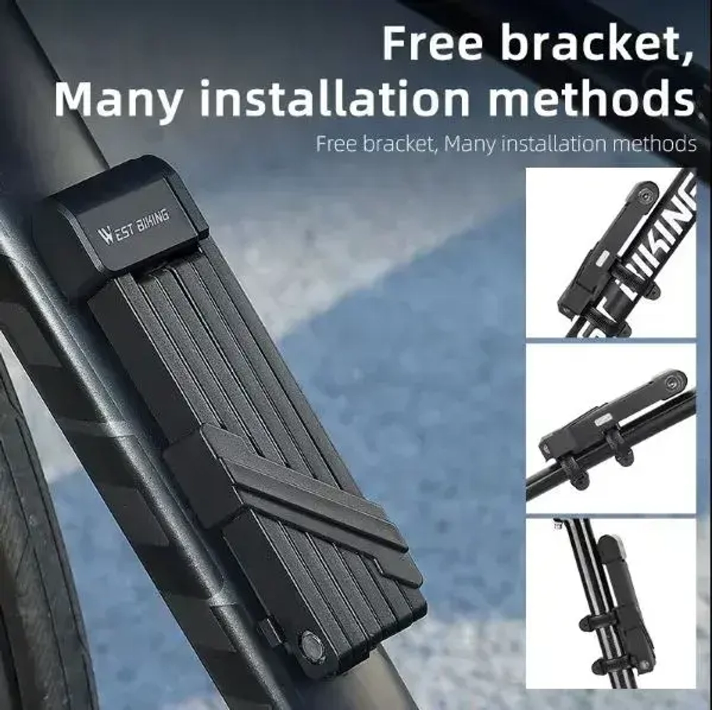 Замок велосипедный West Biking, YP0705080, оранжевый-чёрный