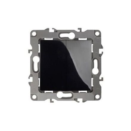 Выключатель 2-кл. СП Эра12 12-1004-06 10А IP20 250В 10AX без монтаж. лапок механизм черн. Эра Б0014656