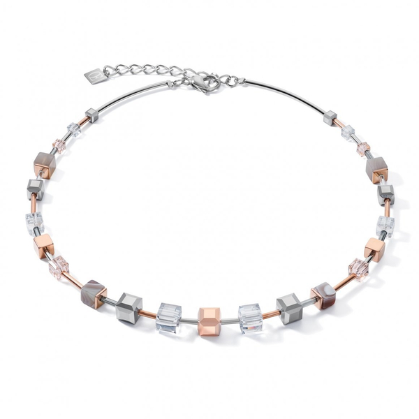 Колье Coeur de Lion Rosegold-Silver 5061/10-1631 цвет серый, прозрачный