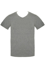 Мужская хлопковая футболка с V-образным вырезом горловины (Размер: L) (Цвет: темно-синий)