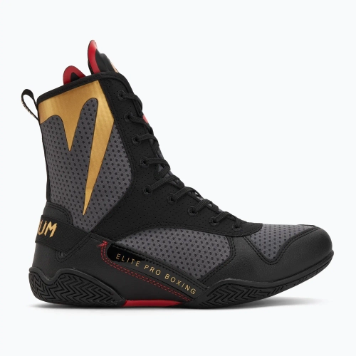 Боксёрки Venum Elite Boxing stom grey/gold logo