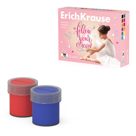 Гуашь 12цв 240мл Erich Krause Pointes