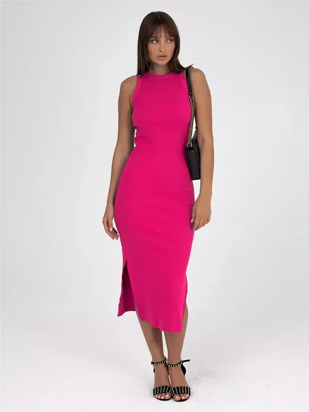 Платье лапша длинное без рукавов