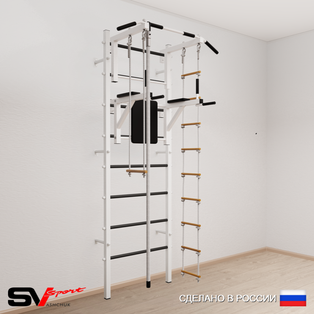 Шведская стенка Sv Sport усиленная 677 (Турник стандарт/Брусья/Канат/Лестница/Трапеция)
