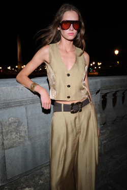 ZARA ШИРОКИЕ БРЮКИ ИЗ АТЛАСА С РЕМНЕМ, РЫЖЕВАТО-КОРИЧНЕВЫЙ