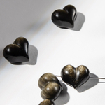 Сердце из натурального золотого обсидиана, 14*16,5мм