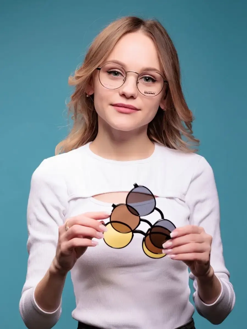 Оправа для очков с магнитными накладками 4в1