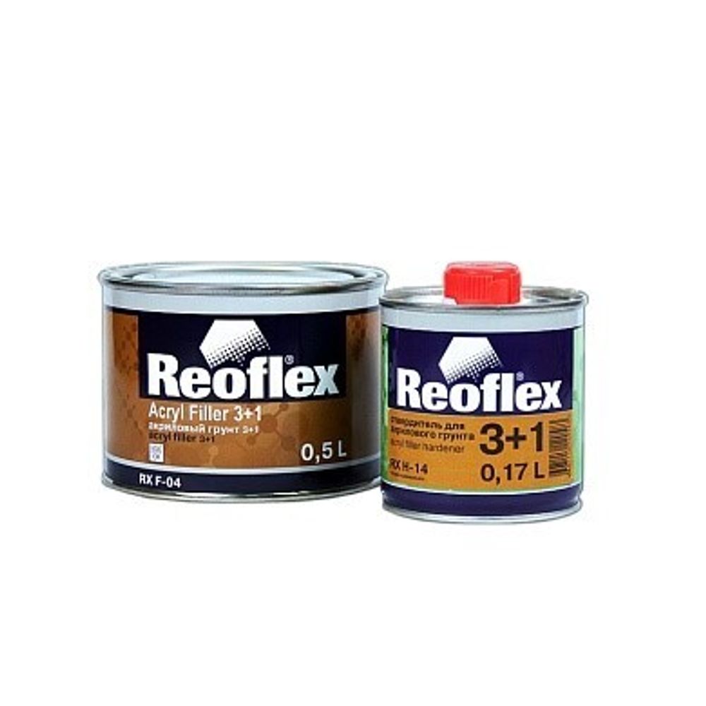 Грунтовка Акрил. 3+1 2К Серая (0,5 л.+0,17 л. отверд.) (REOFLEX)