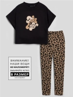 Костюм для девочки осенний футболка и леггинсы