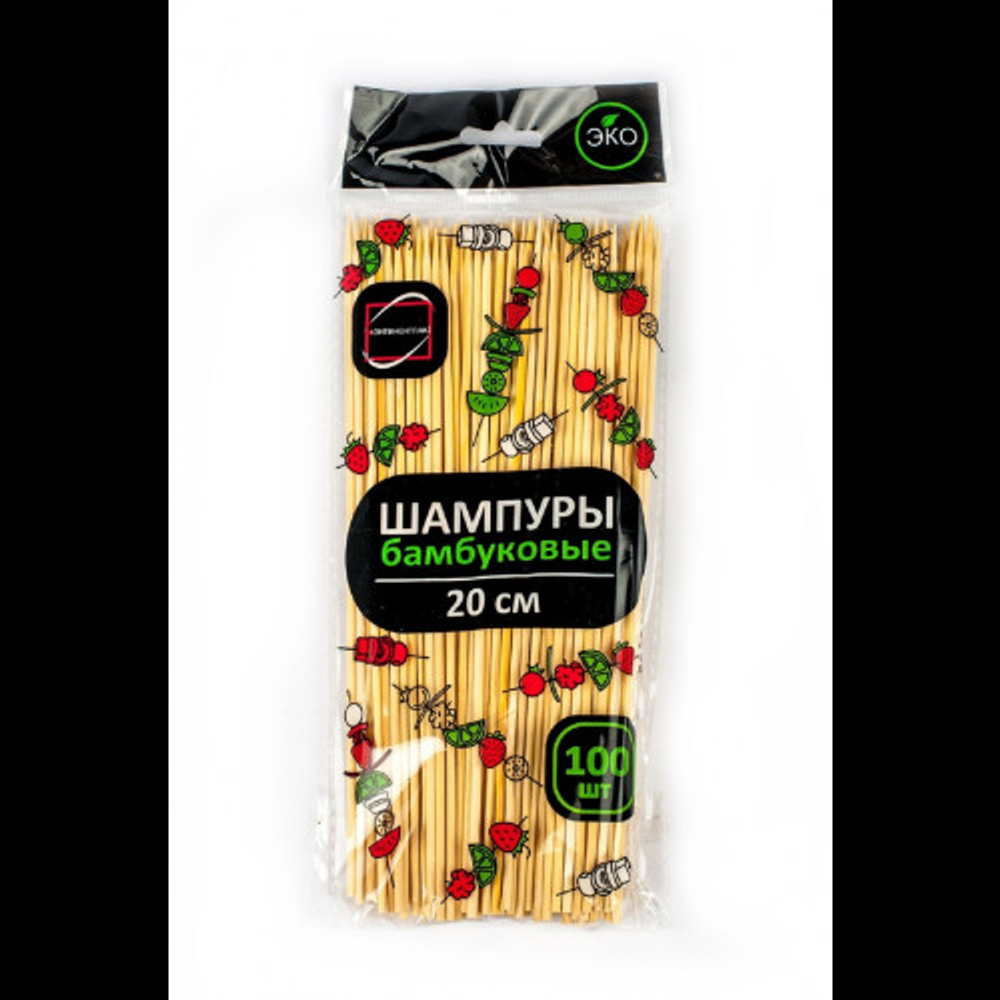 Палочки для шашлыка 20 см бамбук 100 шт. КонтинентПак, 150 в уп.