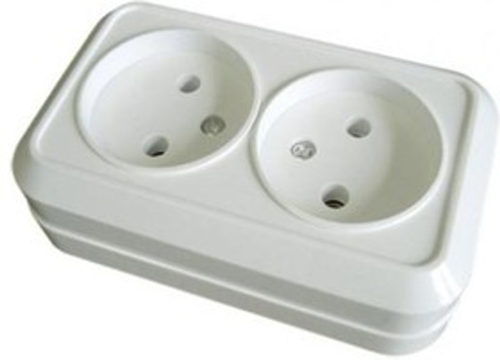 Розетка 2-я открытой проводки б/з