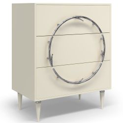 Комод Арт Колор matte Классик Сильвер с 3 ящиками Кремовый белый матовый