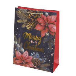 GAEM Пакет подарочный L (бумага 210г/м2, блок 12шт), L30 W12 H40 см, 4в.