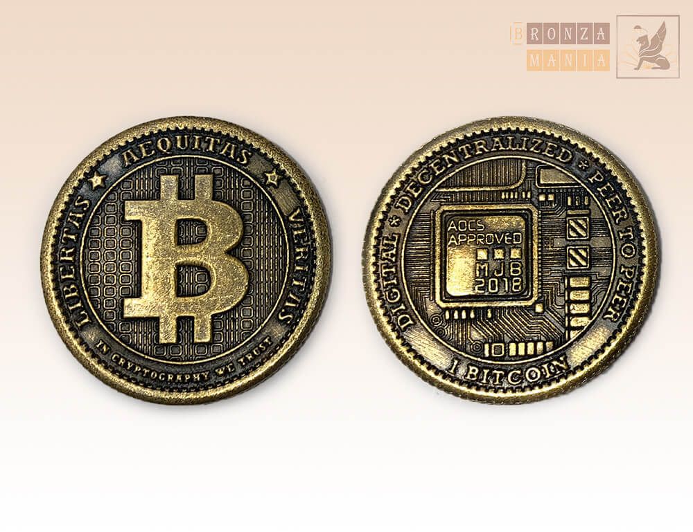 Как выглядит биткоин фото монеты монета Биткойн - bitcoin - купить в магазине БронзаМания