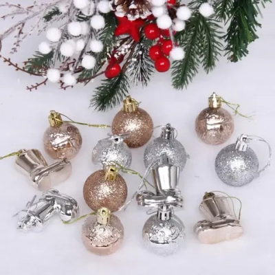 Набор украшений «Волшебное сияние» 4 см (13 предметов), серебро/шампань