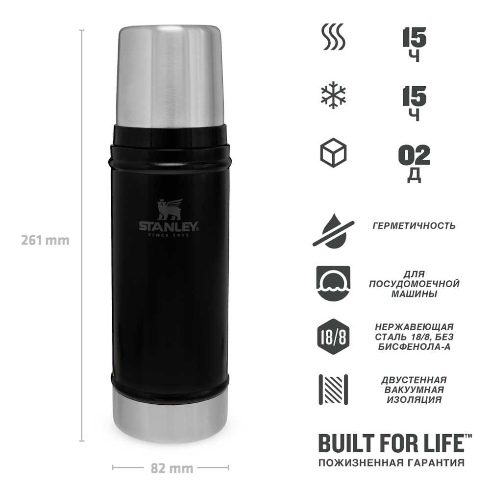 Термос Stanley Classic (0,47 литра), черный