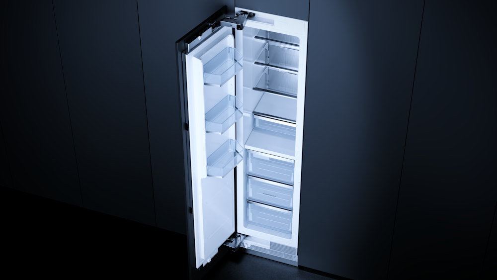 Встраиваемая морозильная камера Kuppersbusch FGX 9800.0i-E с дверью из нержавеющей стали