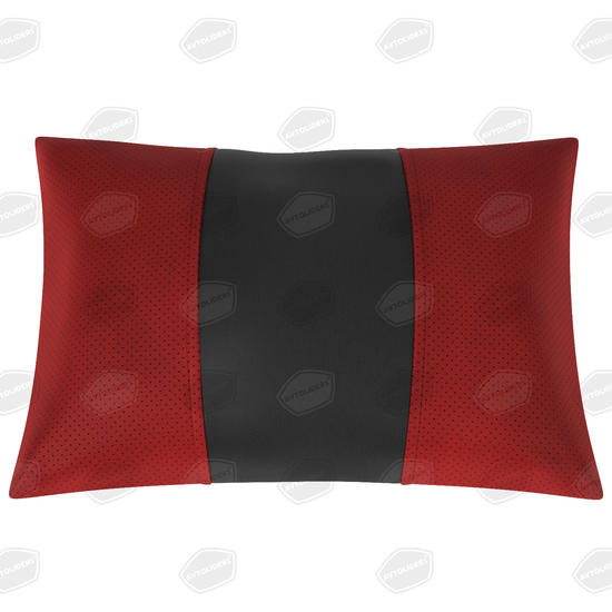 Автомобильная подушка под шею или поясницу из экокожи (прямоугольная на резинке)