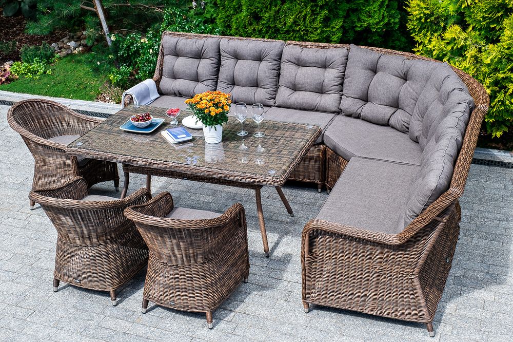 "Бергамо" модульный диван из ротанга, цвет коричневый