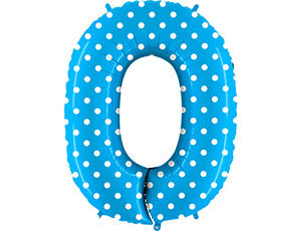 Г ЦИФРА 0  40" Горошек на голубом