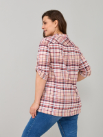 Блузка БЛ-131/клетка-бежбордо