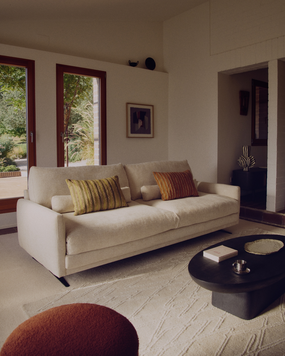 Бежевый шерстяной ковер Selira с эффектом вышивки 300 x 200 см