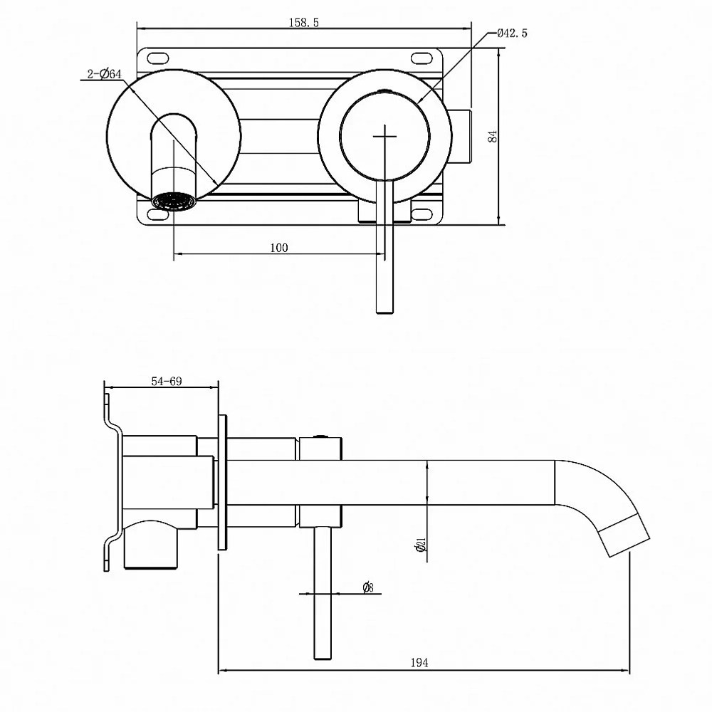 Смеситель для раковины Abber Wasser Kreis 316 AF8112BST-M сталь брашированная