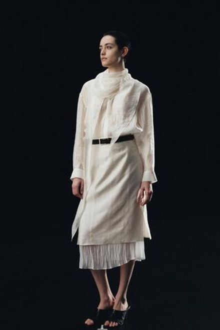 ZARA КОМБИНИРОВАННАЯ ЮБКА МИДИ — ZW COLLECTION, ЭКРЮ