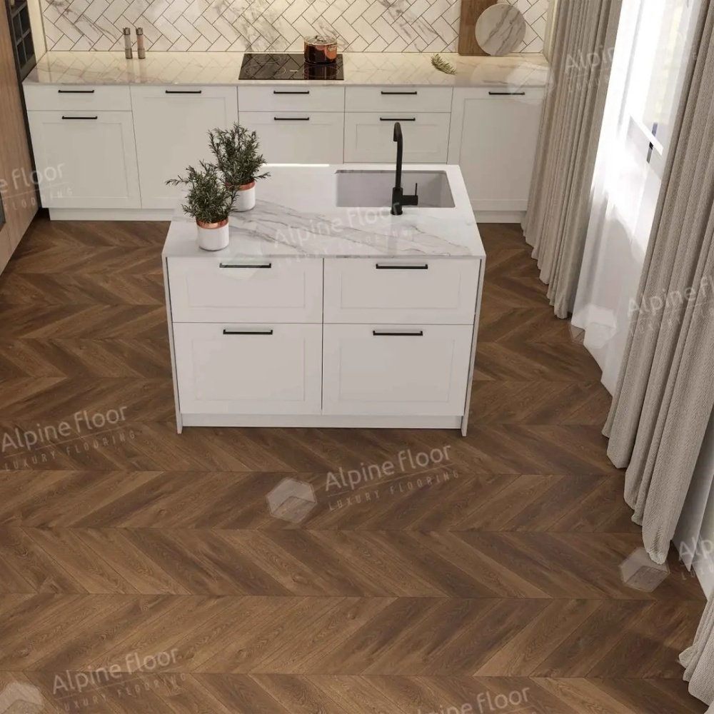 Кварцвиниловая плитка Alpine Floor Chevron Alpine ECO 18-13 MC Дуб Коричневый